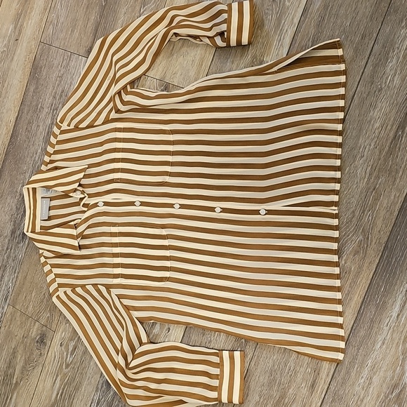 Liz Claiborne Chic, Classic Vertical Striped Button-Up Shirt, Women's Size 8 - Picture 6 of 11